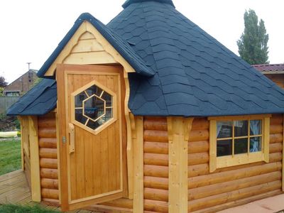 Kota grill log cabin installed by Hallgate Timber